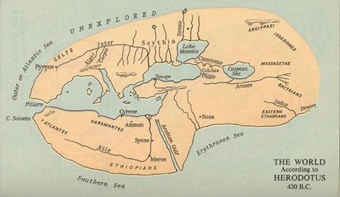 world map according to herodotus
